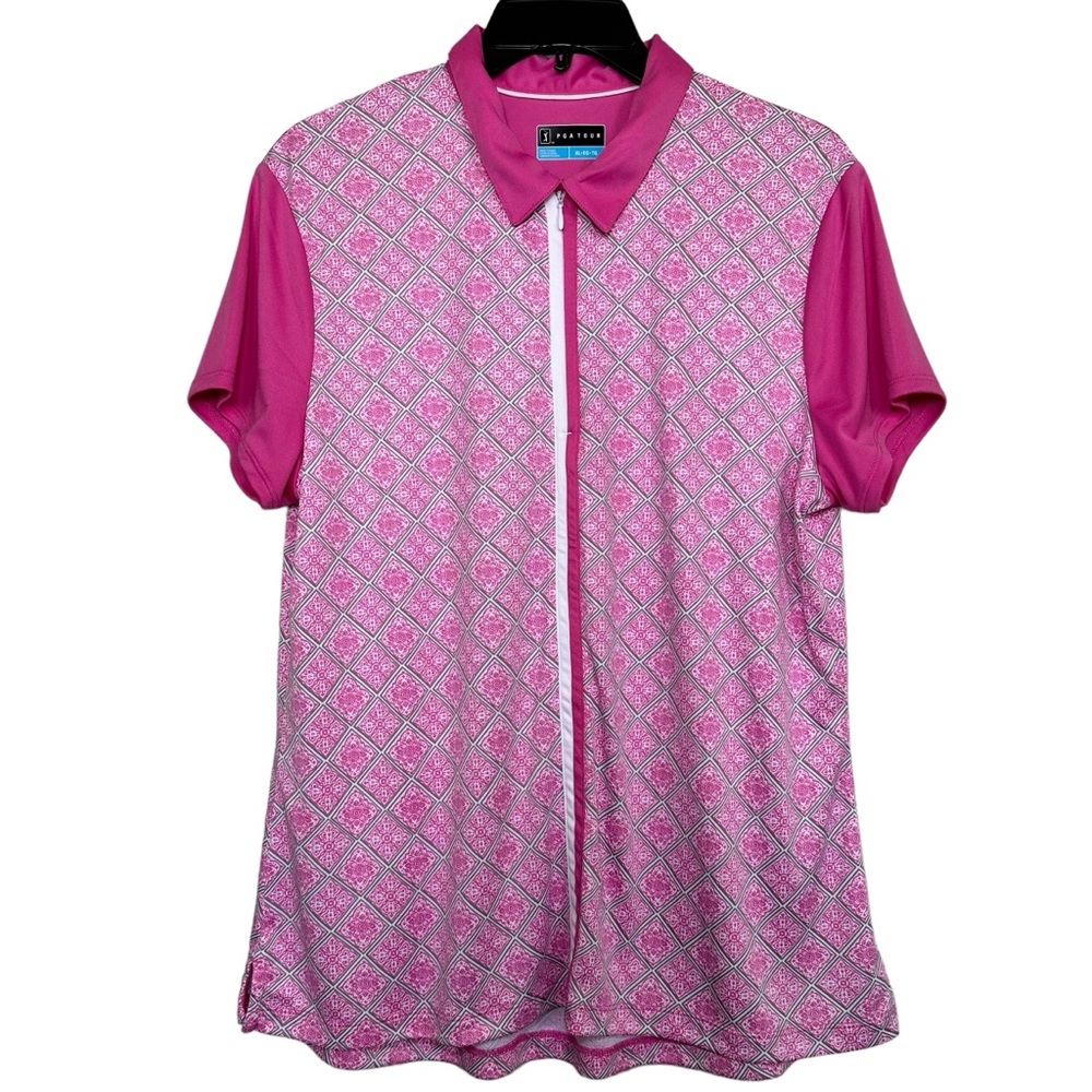 PGA Tour Women’s Sz XL Short Sleeve 1/4 Zip Polo,Tennis,Golf Top